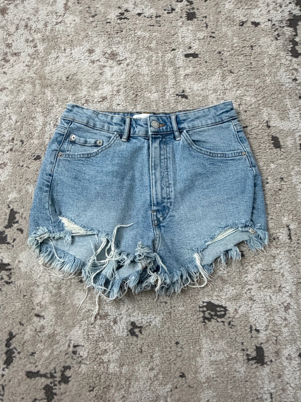 Zara Distressed Denim Shorts Size 6